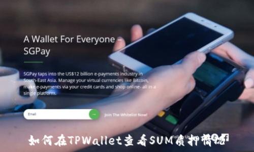   
如何在TPWallet查看SUM质押情况