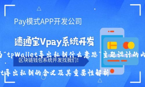 下面是为“tpWallet导出私钥什么意思”主题设计的内容框架。

tpWallet导出私钥的含义及其重要性解析